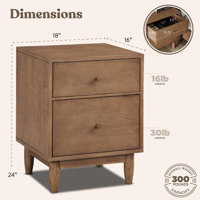 Brunton Drawer Nightstand - GULMOHAR WOOD WORKS