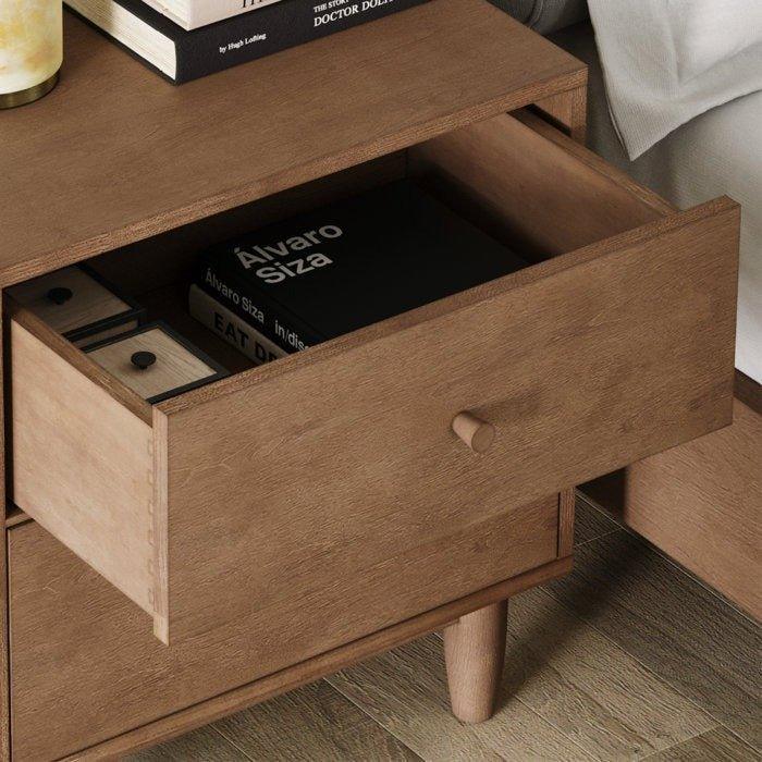 Brunton Drawer Nightstand - GULMOHAR WOOD WORKS