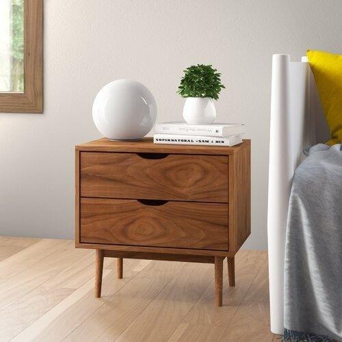 Clark 2 Drawer Nightstand - GULMOHAR WOOD WORKS