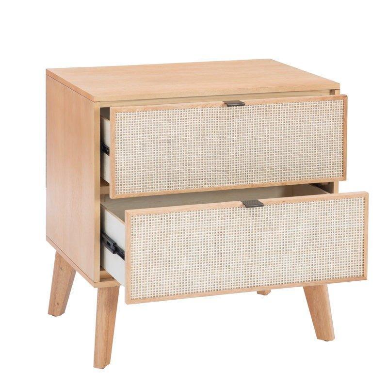 Marcus Cane Front Nightstand - GULMOHAR WOOD WORKS