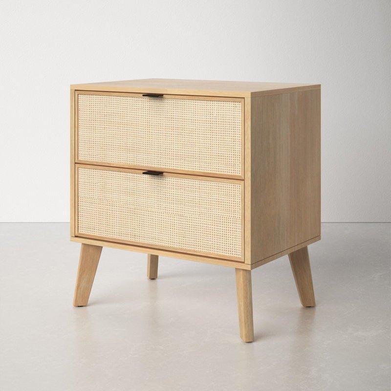 Marcus Cane Front Nightstand - GULMOHAR WOOD WORKS