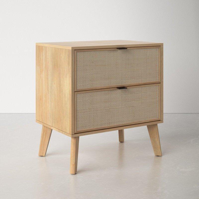 Marcus Cane Front Nightstand - GULMOHAR WOOD WORKS